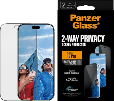 Захисне скло Panzer Glass 2-Way Privacy Screen Protector для Apple iPhone 17 Pro Transparent (PG90861)