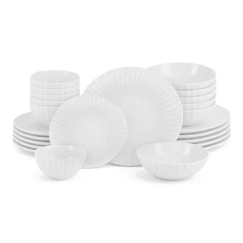 Набір керамічного посуду Vintage Cuisine на 6 осіб 24 предмети Білий (VC-SET24CER-WHT)