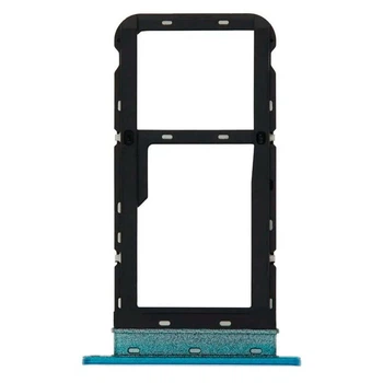 Держатель SIM-карты Motorola XT2097 Moto E7 Power, С разъемом на карту памяти, Синий - 755214