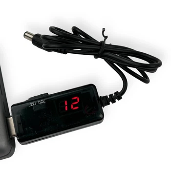 Кабель преобразователь USB-DC для роутера 9V/12V до 0,7А с переключателем, питание от PowerBank, DC 5.5×2.1 с переходником