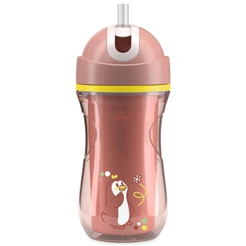 Поїльник непроливайка з трубочкою Chicco "Sport Cup", 266 мл, 14м+, колір кораловий (06991.15)