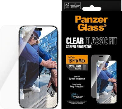 Захисне скло Panzer Glass Screen Protector Classic fit w. EasyAligner для Apple iPhone 17 Pro Max (PG27826)
