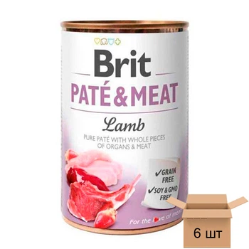 Консервы Brit Pate and Meat Dog консервы с ягненком для собак - 6 шт 100861/100077/0441-6sht