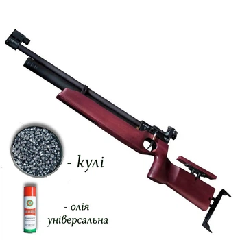 Пневматична гвинтівка PCP Zbroia Biathlon 450/220 з кулями 400 шт та олією 200мл — спеціалізована гвинтівка для тренувань біатлоністів, фіолетовий