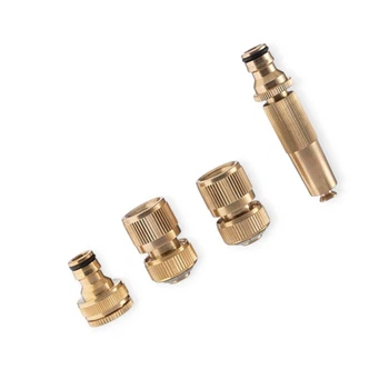 Насадка для полива 1/2", коннектор с аквастопом 1/2" шланга адаптер 1/2 и 3/4 латунная INTERTOOL