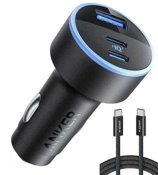 Автомобильное зарядное устройство Anker 325 67W с кабелем Type-C в комплекте - Black