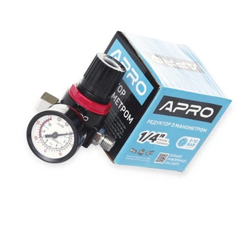 Регулятор давления с манометром для пневмооборудования 1/4", 2-10 бар APRO