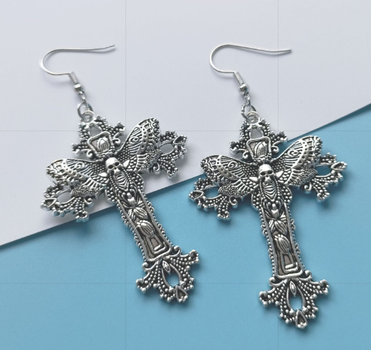 Сережки кресты Fashion Jewerly бабочка бражник с крыльями в корейском стиле y2k готика (SVS)
