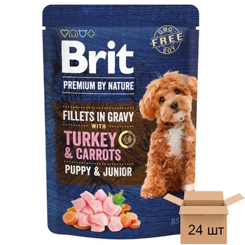 Консервы Brit Premium by Nature консервы для щенков малых пород, индейка и морковь - 24 шт 101243-24sht
