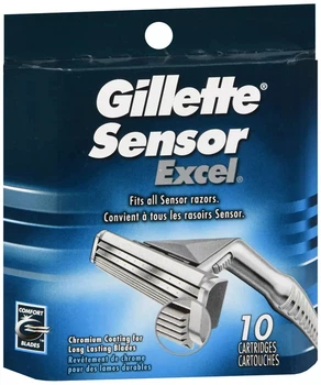 Бритвенные картриджи Gillette Sensor Excel для мужчин упаковка 10 шт
