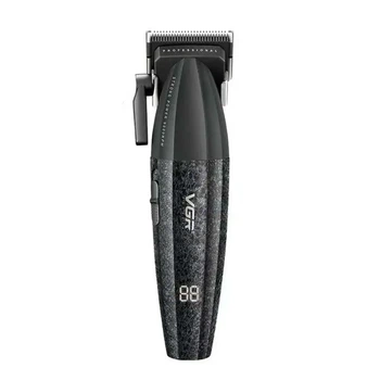 Акумуляторна машинка для стрижки VGR V-640C BLACK, 6 насадок, LED дисплей, 9000RPM