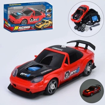 Конструктор на шурупах Racing Assembly красная машинка инерционная с подвижными деталями и инструментом 8810-3