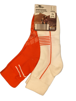 Чоловічі спортивні шкарпетки Crane Sportsocken 43-46р біло-оранжеві 2 пари