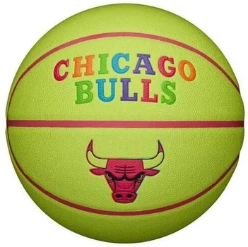 Баскетбольный мяч Wilson NBA Team Neon Chicago Bulls размер 7 композитная кожа (WZ4037402XB)