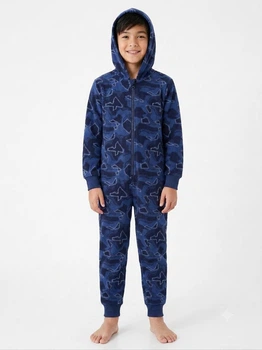 Кігурумі піжама флісова дитяча підліткова на хлопчика Boys Onesie 158-164см Синій (1752)