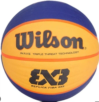 Мяч баскетбольный Wilson резина размер 6 желтый синий