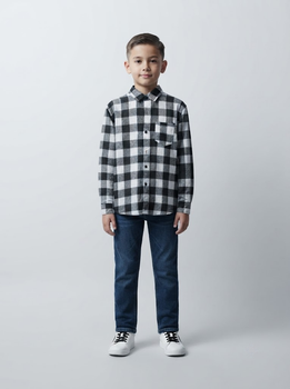Рубашка для мальчика подростка 152 Черно-белый FASHION (736421-152)