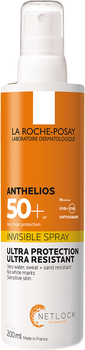 Солнцезащитный стойкий невидимый спрей La Roche-Posay Anthelios для кожи лица и тела очень высокая степень защиты SPF 50+ 200 мл (3337875696838)