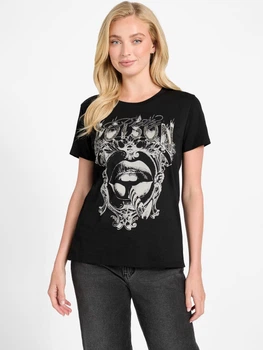 Футболка хлопковая длинная женская Guess 742725124 S Черная (1160876248)