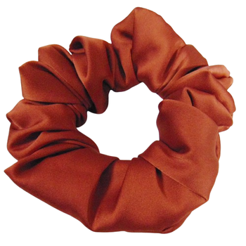 Шовкова гумка для волосся Handmade 10 см теракота