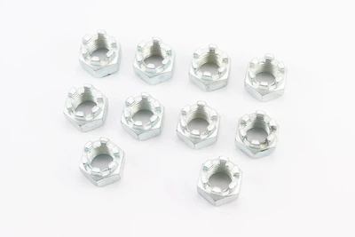 Гайка М16x2мм корончатая 8 цб DIN935, к-кт 10шт