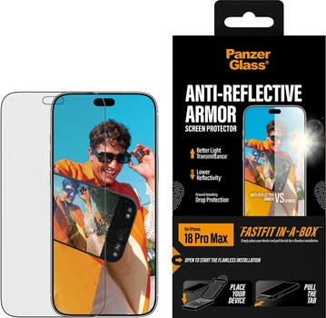 Захисне скло Panzer Glass Anti-reflective Armor Screen Protector w. FASTFIT IN-A-BOX Apple iPhone 18 Pro Max Black (PG44619)