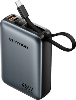 УМБ Vention 20000 mAh 45W Mini with Built-in USB-C Cable Gray (V_FHGH0)