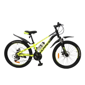Велосипед горный подростковый 24 дюйми Cross Hummer алюминиевый, рама 11" Желтый (24CJA-005482)