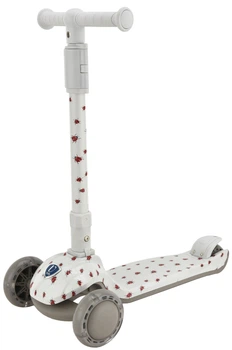 Hulajnoga dziecięca Vanilla Copenhagen Mini Scooter Honeybee 1301046 z podświetlanymi kołami Beżowa (SCOO5725)