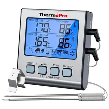 Двухканальный цифровой термометр для мяса ThermoPro TP-17 с таймером и магнитом