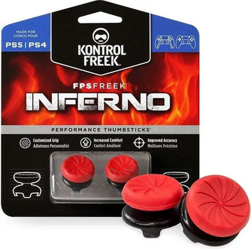 Накладки на стики KontrolFreek FPS Freek Inferno для PS5 DualSense и PS4 DualShock 4, High-Rise + Mid-Rise