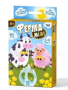 Настільна гра «Ферма Міні» Danko Toys (G-FM-01) - сімейна карткова IQ-гра на логіку та рахунок, вік 8+