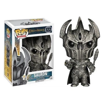 Коллекционная фигурка Funko Pop 122 Саурон Властелин колец Lord of the Rings виниловая статуэтка темного властелина для фанатов фэнтези и кино с детализированной броней и шлемом для интерьера рабочего стола или полки высотой 10 см стилизованная серия