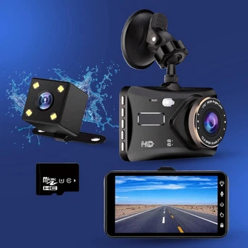 Автомобільний відеореєстратор Full HD 1080p з камерою заднього виду, нічним баченням паркувальним режимом BT-100