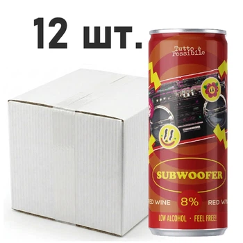 Вино Tutto e Possibile Subwoofer IGT красное сухое 0,25 л, 8 % — 12 шт.