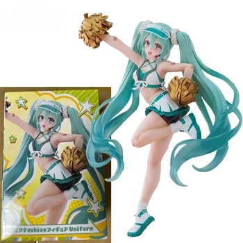 Фигурка Hatsune Miku Cheerleader Ver 17 см ПВХ коллекционная аниме модель Вокалоиды для фанатов и ценителей японской культуры детализированный образ чирлидерши для декора рабочего стола и полок из прочного материала для настоящих коллекционеров