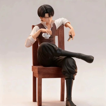 Фигурка Леви Аккерман Attack on Titan 19 см на стуле