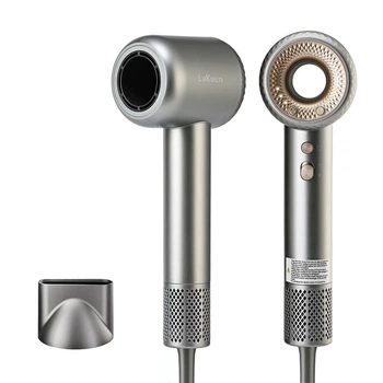 Профессиональный фен LaKuun LK09 Hair Dryer 1900 Вт, Сертификация CE, Очистка обратным потоком воздуха, 3 уровня скорости, 4 температурные, 24-месячная гарантия, Серый