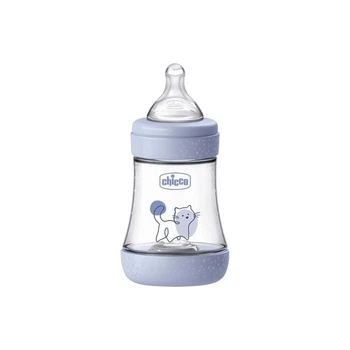 Пластиковая бутылочка Chicco Perfect 5, медленный поток, 0м+, 150 мл, голубая 20211.22.40
