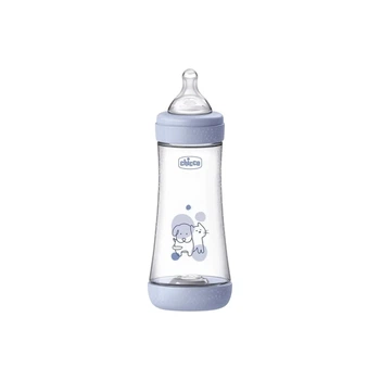 Пластиковая бутылочка Chicco Perfect 5, быстрый поток, 4м+, 300 мл, голубая 20235.22.40