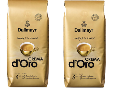 Упаковка кава в зернах Dallmayr Crema d'Oro 2000 г (2пак. по 1000г.)