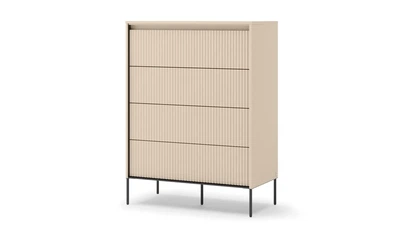 Комод высокий 4ш Trend LED подсветка ламинированное ДСП 93x47x125 см бежевый