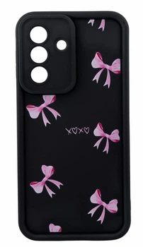 Чехол Shock Case Print для телефона Samsung Galaxy A37 / A376 бампер силиконовый черный с рисунком Бантики
