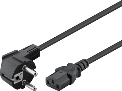 Кабель живлення пристроїв Lucom IEC(Schuko)-(C13) M/F 5.0m 90°/180° 3x1.00mm D=6.0mm Cu чорний(84.00.7220)
