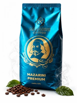 Кава в зернах Mazarini Premium Coffee 100% Arabica Мазаріні Преміум арабіка Збалансований смак Пакет 1000г