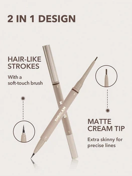 Двосторонній олівець для брів Sheglam Brows On Demand 2-in-1 Brow Pencil, колір Espresso