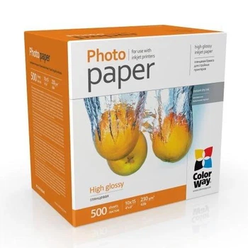 Фотопапір ColorWay глянцевий A6 10x15 см 230 г/м² 500 арк. (MCT-PG2305004R)
