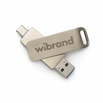Портативний SSD Wibrand Wolf 512GB USB 3.2 Gen.2 Type-C/Type-A Read/Write 1000 MB/s Silver (KST-SC610-500G-CBK\/RD)