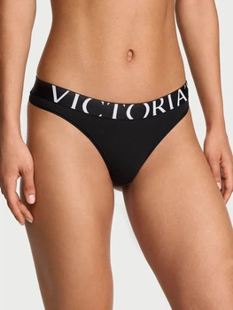 Трусики танга женские хлопковые Victoria's Secret 874168998 M Черные (1159859226)