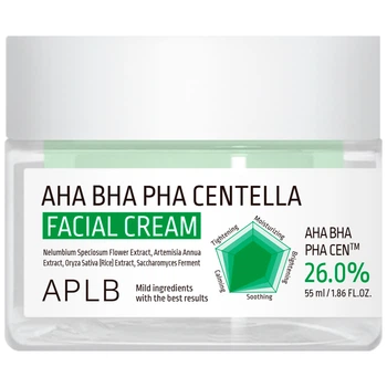 Крем для проблемной кожи с AHA, BHA, PHA и центеллой азиатской APLB AHA BHA PHA Centella Facial Cream, 55 мл